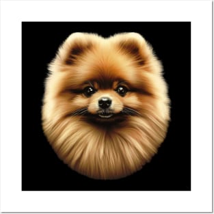 Pomeranian Perfection: Exquisite Detailed Face Design Posters and Art